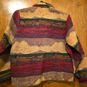 Keren Hart, vintage wild horses tapestry jacket